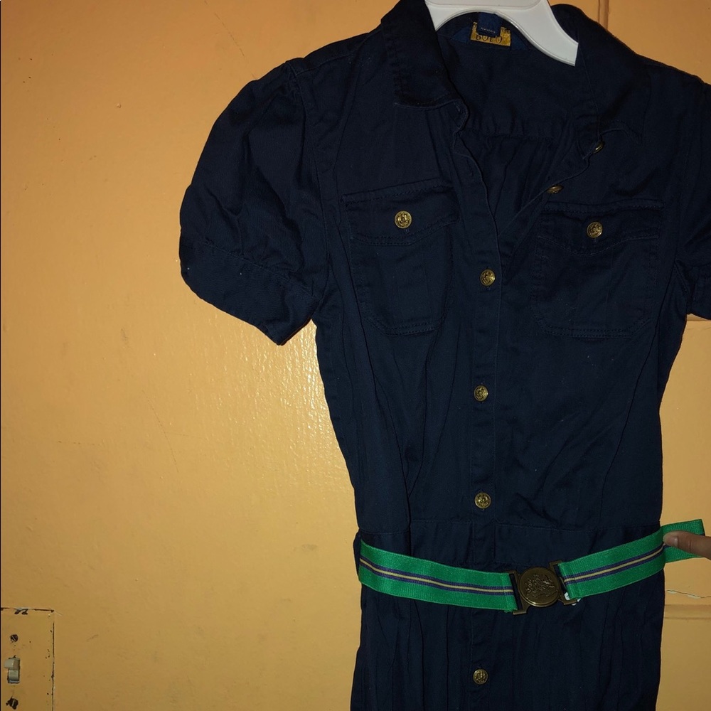 Girls gently used dress w/belt in SZ 16